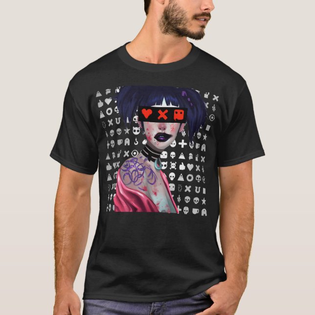 Kärlek Death Robots Girl Stil T Shirt (Framsida)