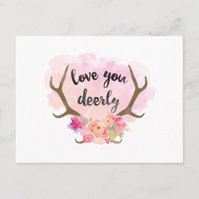 Kärlek Deerly Vykort (Framsida)
