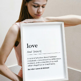 Kärlek Definition Newlyged Personligt bröllp Gift Poster