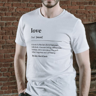 Kärlek-definition par namn som matchar modern t shirt