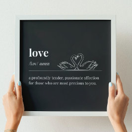 Kärlek Definition Svanar (svart) Poster