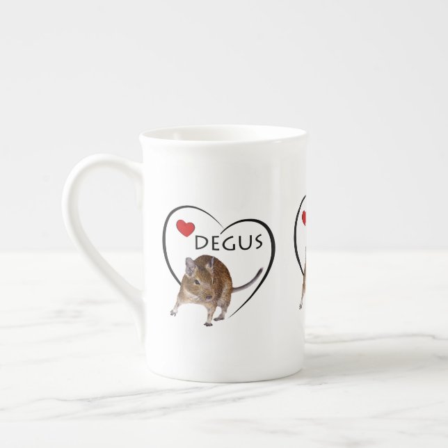 Kärlek Degus Mugg Benporslin Mugg (Vänster)