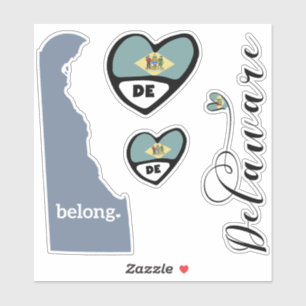 Kärlek Delaware, Lakan of Die cut Stickers Klistermärken