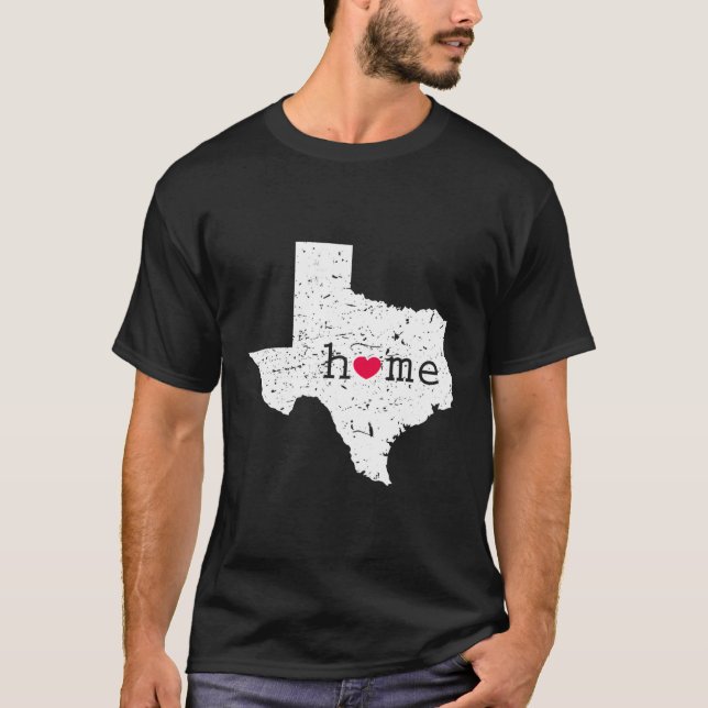 Kärlek delstaten Texas Home Heart Texan Långärmad  T Shirt (Framsida)
