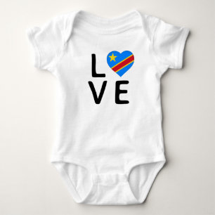 Kärlek - Demokratiska republiken Kongo Flagga T Shirt
