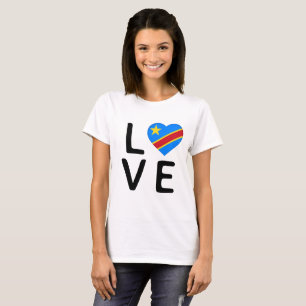 Kärlek - Demokratiska republiken Kongo Flagga T Shirt