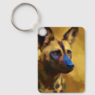 Kärlek den afrikanska Vilden Hund Art Nyckelring