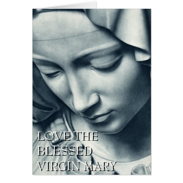 KÄRLEK DEN BLESSERADE VIRGINMARY HÄLSNINGSKORT (Framsidan)