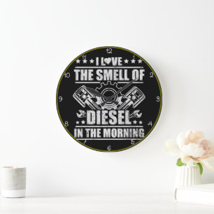 Kärlek Den morgonen Diesel Smell Stor Klocka
