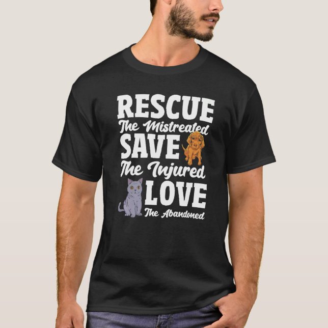 Kärlek den övergivna Sparan den skadade Räddingen  T Shirt (Framsida)