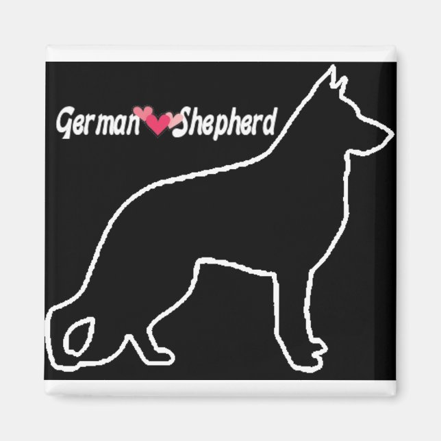 Kärlek den tyska shepherd Hund Magnet (Framsidan)