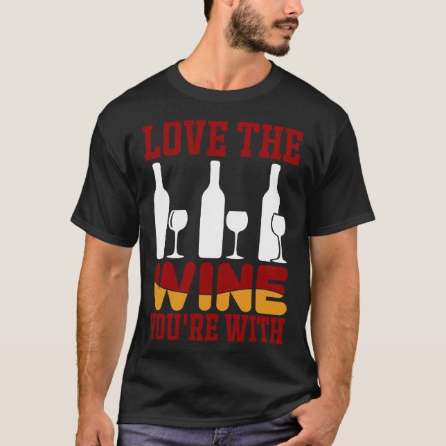 Kärlek den Vin du är med 9 T Shirt (Framsida)