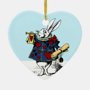 Kärlek den vita kaninen Alice i underlandet Julgransprydnad Keramik