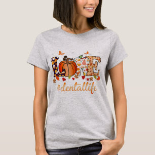 Kärlek Dental Life Pumpkin Tooth Dentist Fall T Shirt