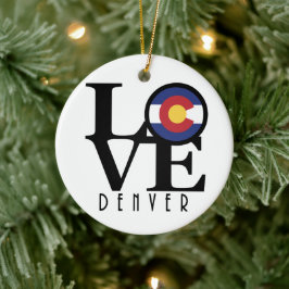 KÄRLEK Denver Colorado Julgransprydnad Keramik