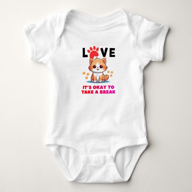kärlek det är okej att ta en paus t shirt (Framsida)