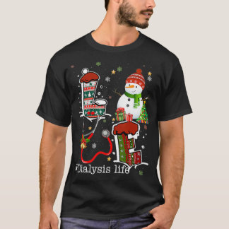 Kärlek Dialysis Life Snögubbe jul för sjukskötersk T Shirt