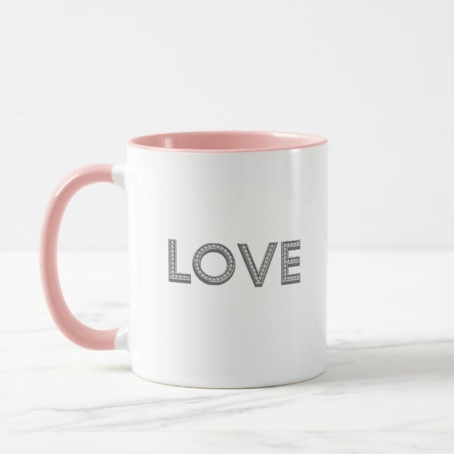 Kärlek Diamond Brev Mugg (Vänster)