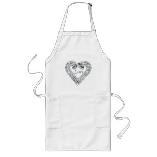 Kärlek Diamond Heart Apron Långt Förkläde