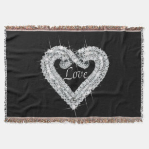 Kärlek Diamond Heart Thevet Blanket Filt
