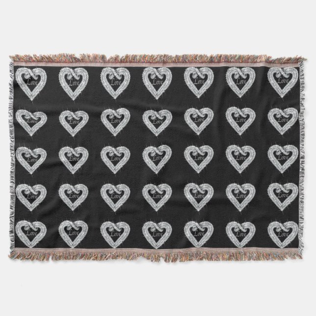 Kärlek Diamond Heart Thevet Blanket Filt (Framsidan)