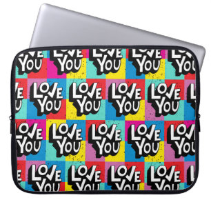 Kärlek dig. Handskrift mönster för Valentine d Laptop Fodral