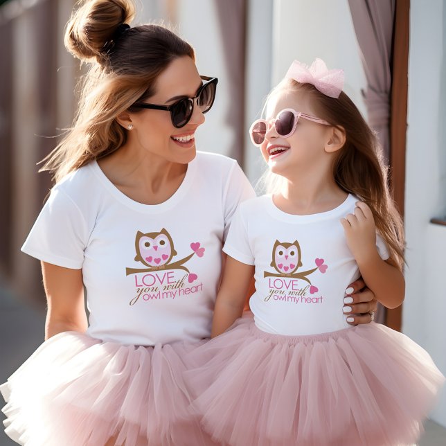 Kärlek dig med UGGLA mitt hjärta T-shirt (Skapare uppladdad)