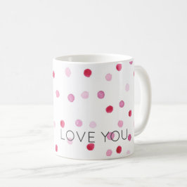KÄRLEK DIG Rosa Polka dots Sweet Valentine Speciel Kaffemugg