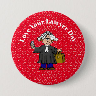 Kärlek Din advokatdag British Barrister Button Knapp