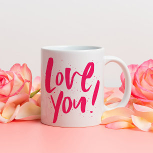 Kärlek, din djärva moderna rosa Alla hjärtans dag Kaffemugg