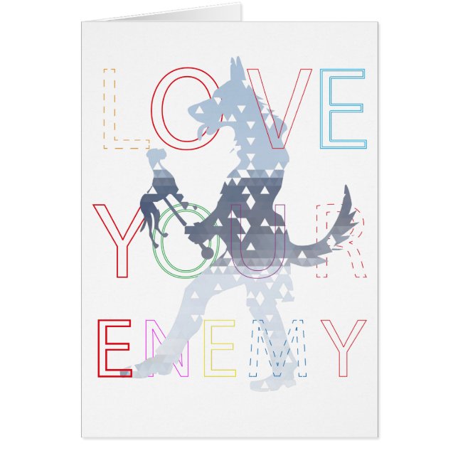 Kärlek din fiende hälsningskort (Framsidan)