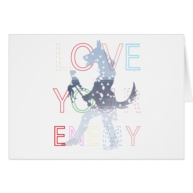 Kärlek din fiende hälsningskort (Framsidan Horizontal)