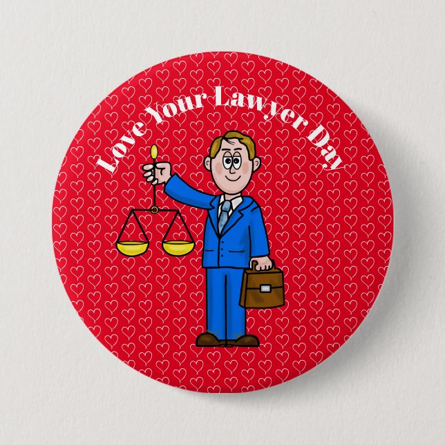 Kärlek Din jour Day Button - Male Lawyer Knapp (Framsida)