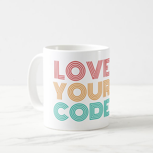 KÄRLEK DIN KOD - PROGRAMMERINGSNERD KAFFEMUGG (Framsida vänster)