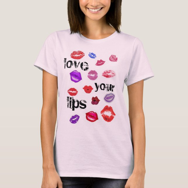 kärlek din läppar-kysktröja tee shirt (Framsida)
