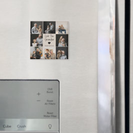 Kärlek din morfar med hjärta och foton - magnet