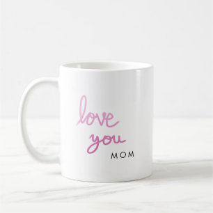 Kärlek din rosa handskriftspersonlig kaffemugg