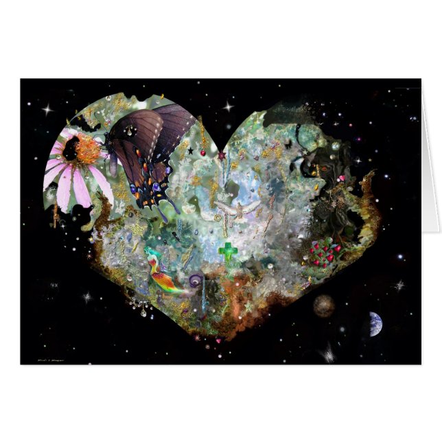 Kärlek din värld! hälsningskort (Framsidan Horizontal)