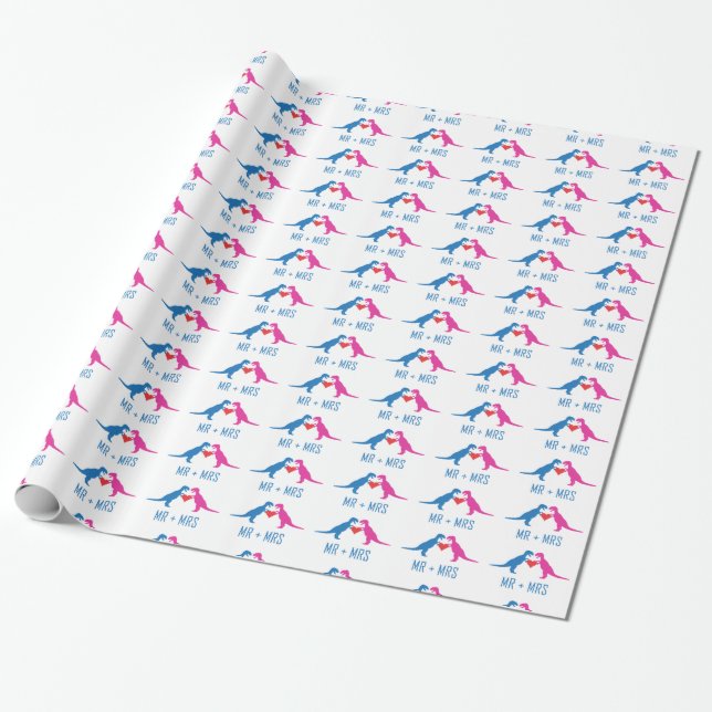 Kärlek Dinosaurs Presentpapper (Utrullad)