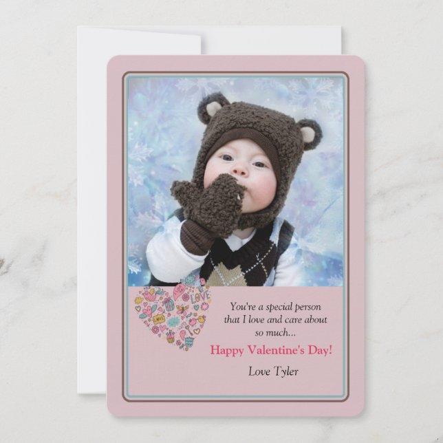 Kärlek, ditt fotokort för alla hjärtans julkort (Framsida)