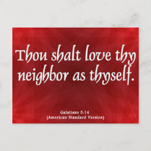 Kärlek Ditt grannland Galatians 5:14 Vykort