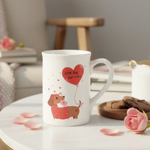 Kärlek, ditt Päls-någonsin Cute Dachshund Hund Red Benporslin Mugg