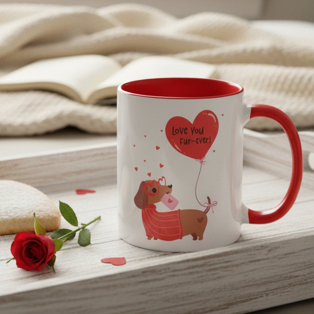 Kärlek, ditt Päls-någonsin Cute Dachshund Hund Red Mugg (Skapare uppladdad)