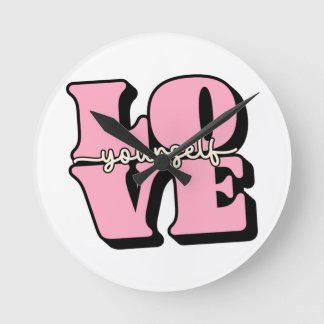 Kärlek Ditt självval Rund Klocka