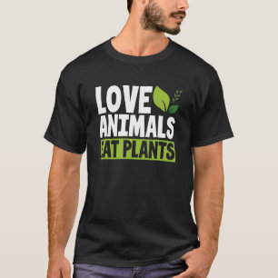 Kärlek djur Ätväxter Vegan Vegetarian Animal T Shirt