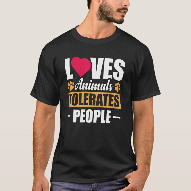 Kärlek-djur tolererar personer t shirt (Framsida)