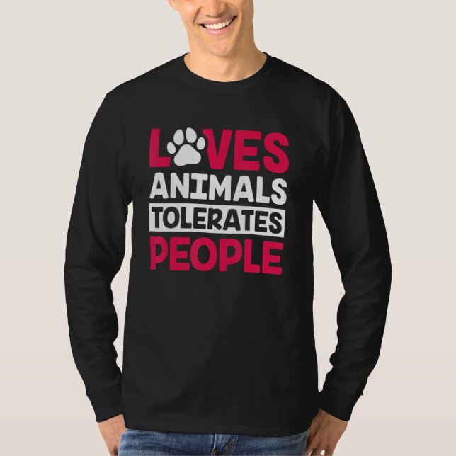 Kärlek-djur tolererar personer t shirt (Framsida)