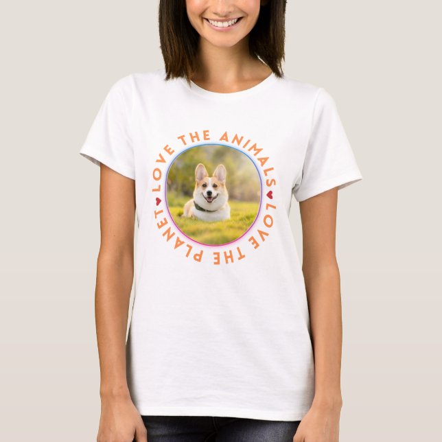 Kärlek djuren Kärlek, Planet corgi T Shirt (Framsida)