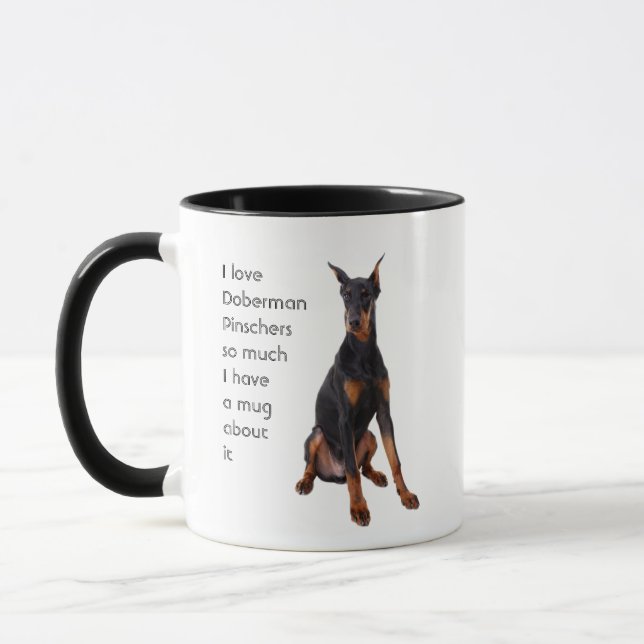 Kärlek Doberman Pinschers Hundar så mycket citat a Mugg (Vänster)