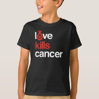 Kärlek dödar cancer - barnutslagsplats t-shirt